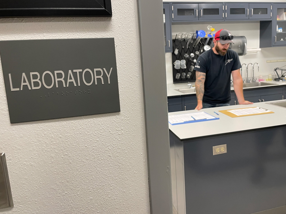 Monitoring water in the laboratory.