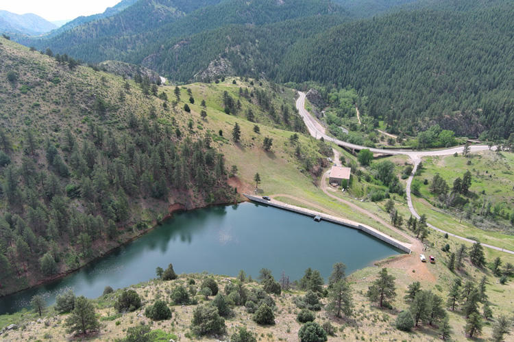 Aerial view looking onto Genesee Water & Sanitation District