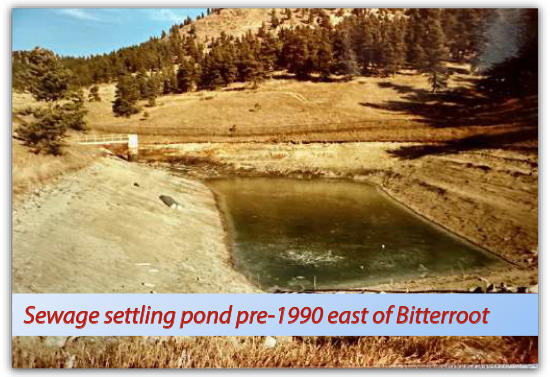 Pre-1990s sewage settling pond at Genesee Water & Sanitation District